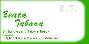 beata tabora business card